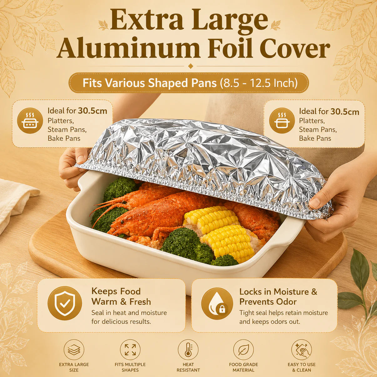 Reusable Aluminium foil food Cover